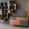 Mobile soggiorno modello Credenza fly deco e mensole cube outlet di Diotti.com scontato -45%