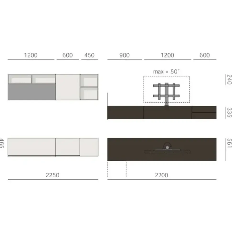 Mobile soggiorno modello Composizione 36 di Sangiacomo scontato -28%