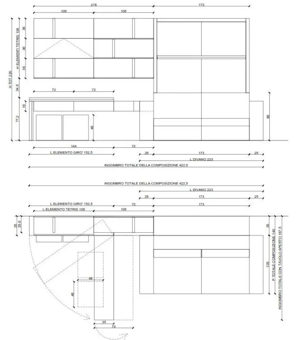 Mobile soggiorno modello Tango di Clei a PREZZI OUTLET