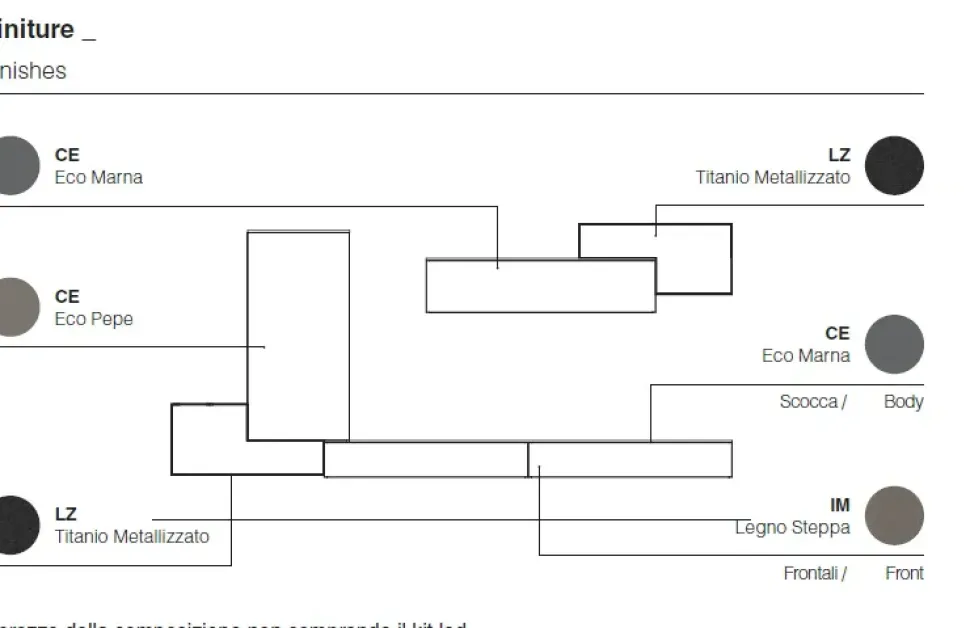 Mobile soggiorno modello Composizione soggiorno linea 032 di Santalucia a PREZZI OUTLET
