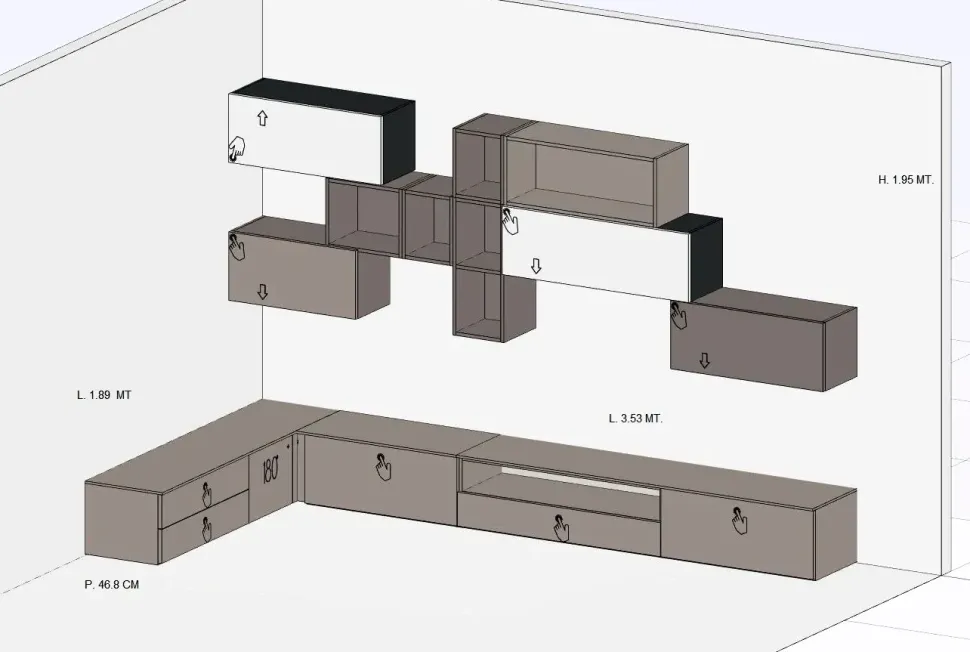 Mobile soggiorno modello Cinquanta3 di Cinquanta3 scontato -40%
