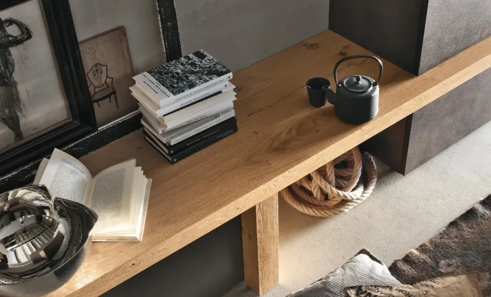 Parete attrezzata A002 Tomasella in laccato opaco a prezzo scontato