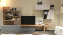 Parete attrezzata A064 Tomasella in laccato opaco a prezzo Outlet