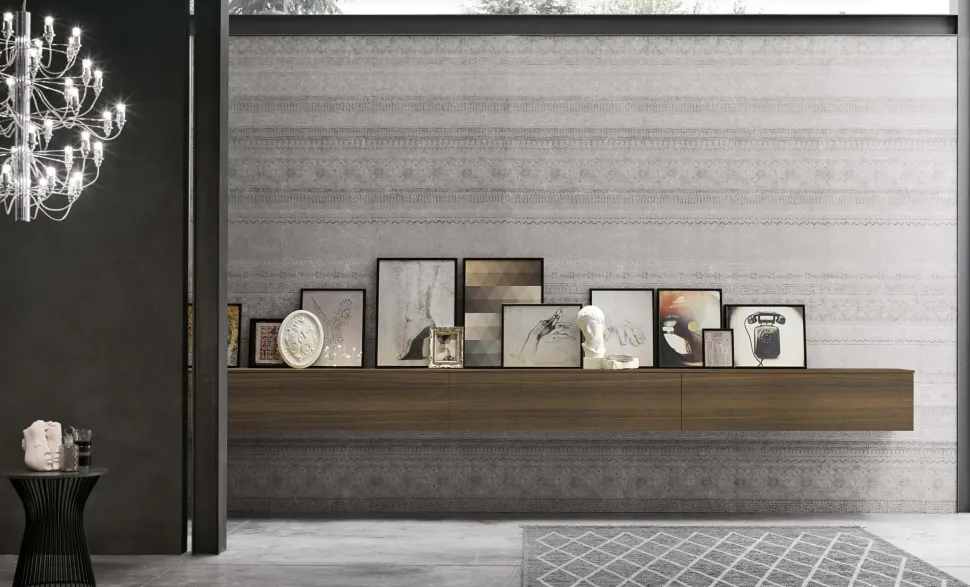 Parete attrezzata A123 Tomasella in laminato materico a prezzo Outlet