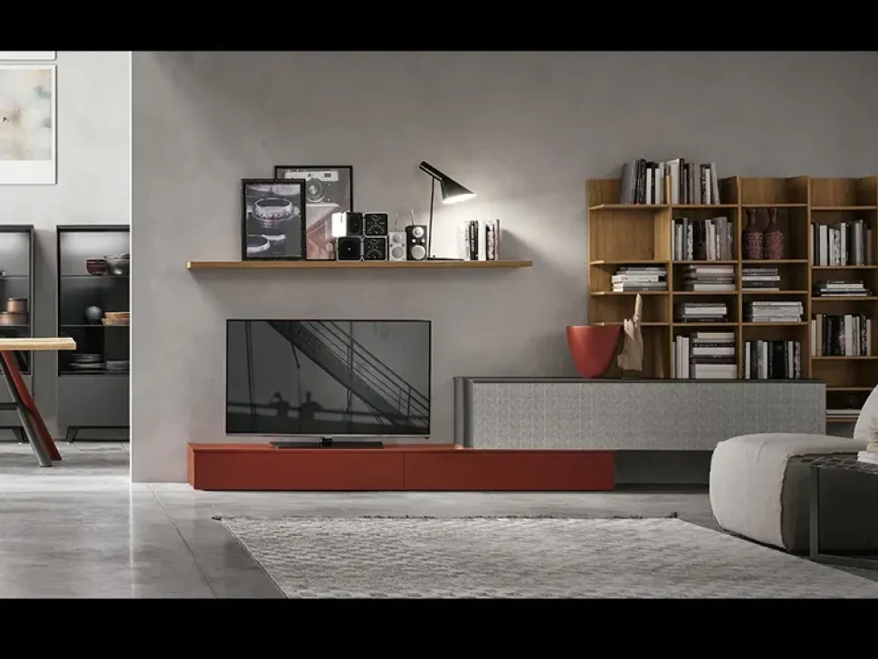 Parete attrezzata A114 Tomasella in stile moderno a prezzo ribassato