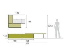 Parete attrezzata Atlante skt28 di Tomasella scontata del 30%
