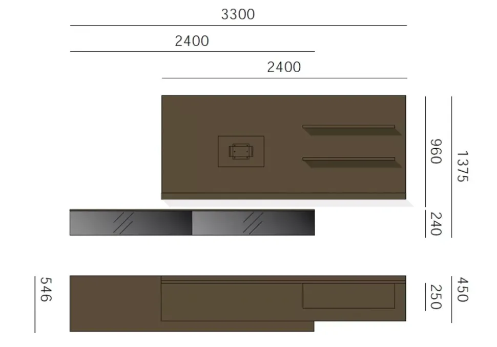 Parete attrezzata Composizione 39 di Sangiacomo scontata del 22%