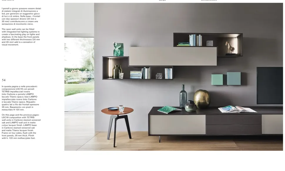 Parete attrezzata Composizione lampo della firma Sangiacomo con uno sconto esclusivo