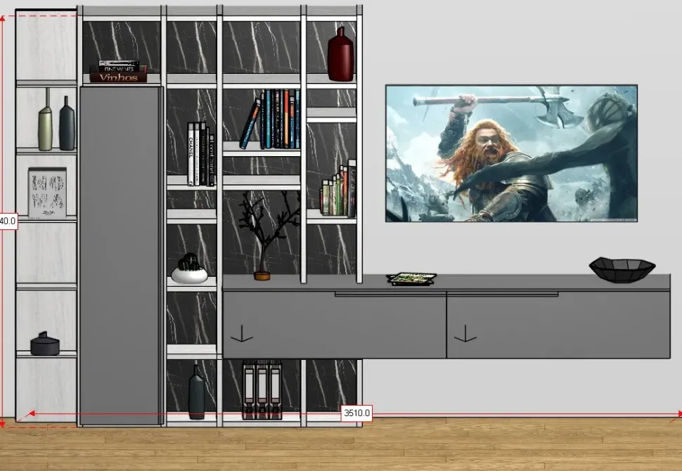 Parete attrezzata Day 21 Orme in stile design a prezzo scontato