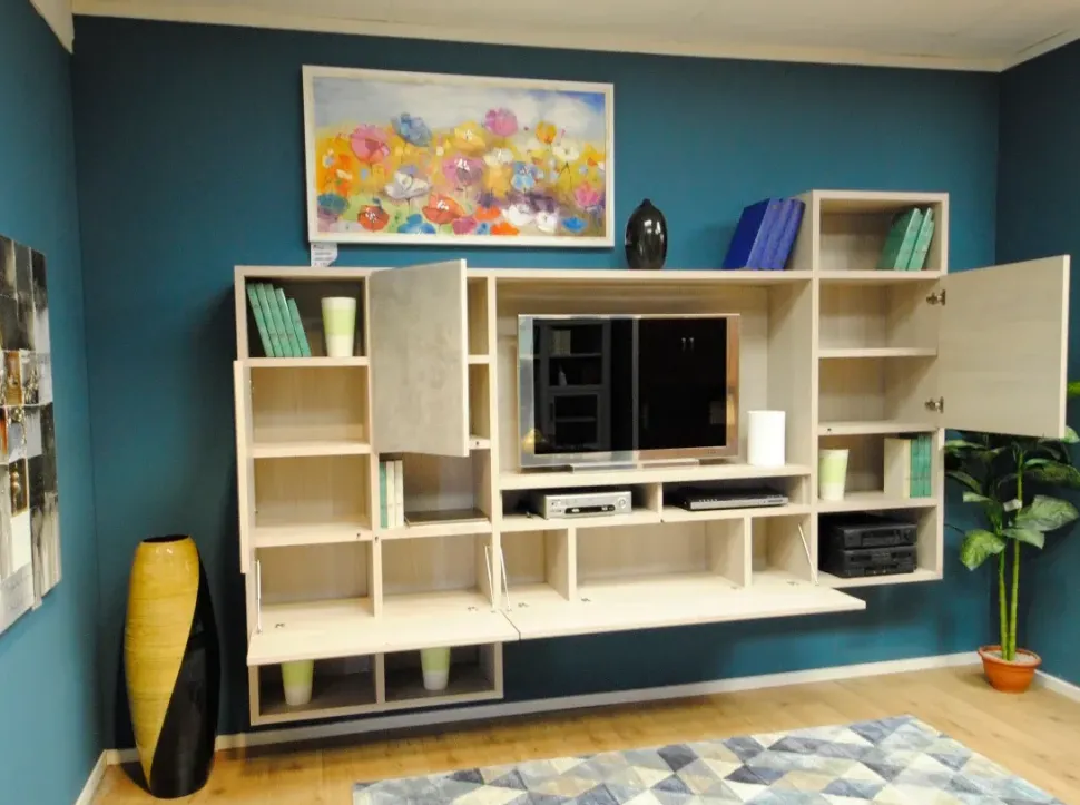 Parete attrezzata Edobra vetro Novamobili in stile moderna a prezzo scontato