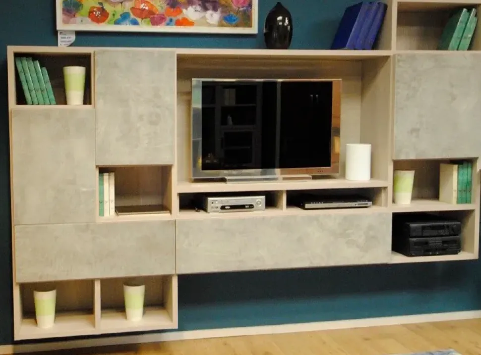 Parete attrezzata Edobra vetro Novamobili in stile moderna a prezzo scontato