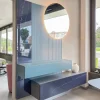 Parete attrezzata Entrata blu con specchio di Mobilgam scontata del 35%