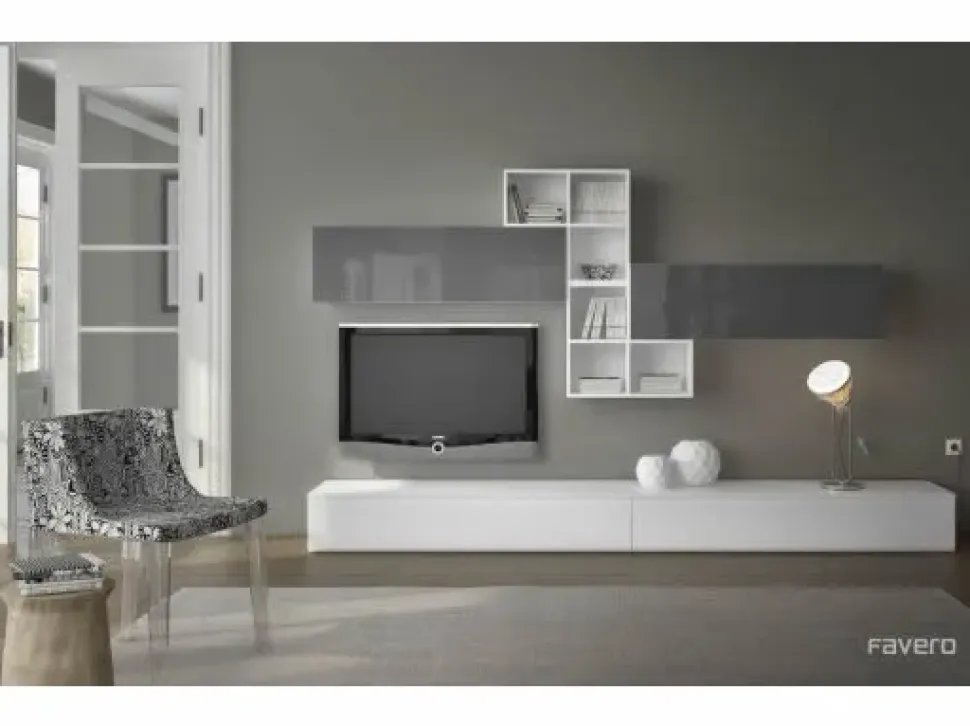 Parete attrezzata Favero Composizione Riflessi - Basic 3RF 1205