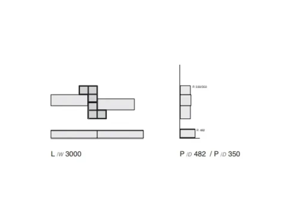 Parete attrezzata Favero Composizione Riflessi - Basic 3RF 1205