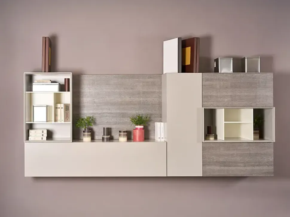 Parete attrezzata Hangar sospesa di Santarossa in OFFERTA OUTLET