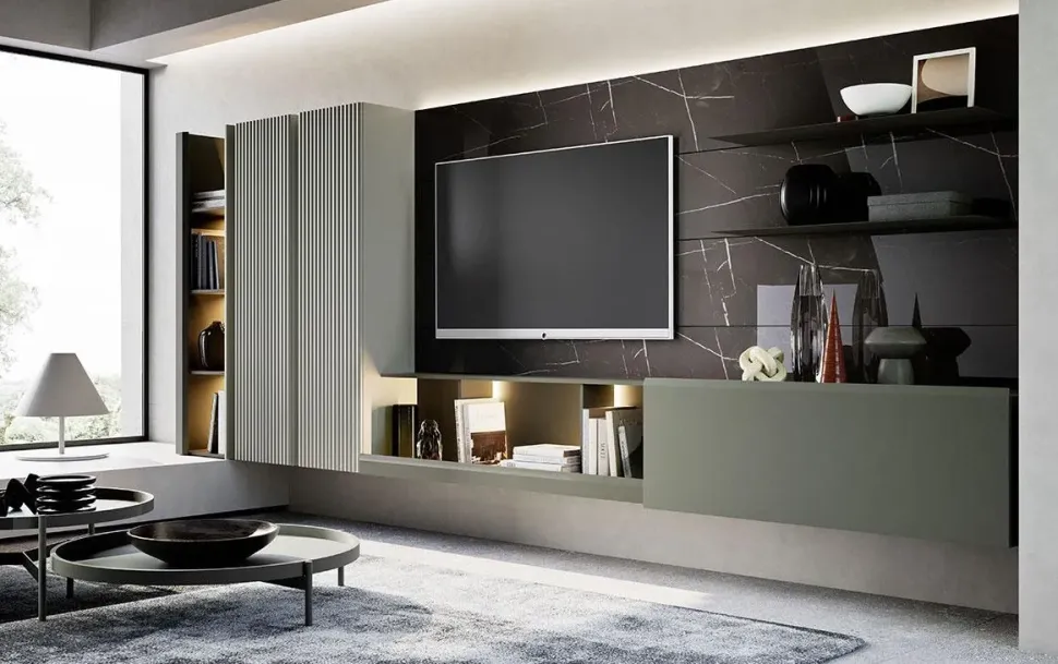 Parete attrezzata Horizon 00 di Mobilgam in OFFERTA OUTLET