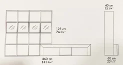 Parete attrezzata in stile design Colombo in legno Offerta Outlet