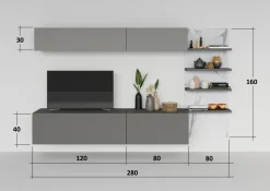 Parete attrezzata in stile design Skyline  di Astor mobili a prezzo scontato