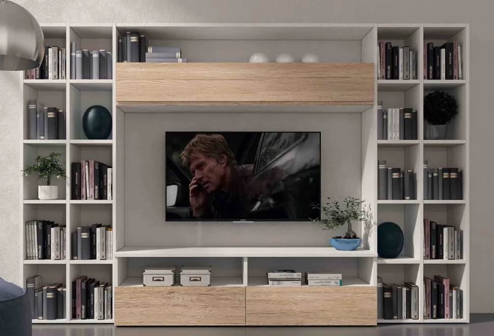 Parete attrezzata in stile moderno Cube s05 di Collezione esclusiva in Offerta Outlet