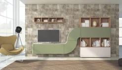 Parete attrezzata in stile design Artigianmobili in laminato materico Offerta Outlet