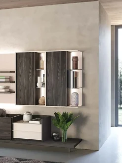 Parete attrezzata in stile moderna Skyline 6 di Astor mobili a prezzo Outlet