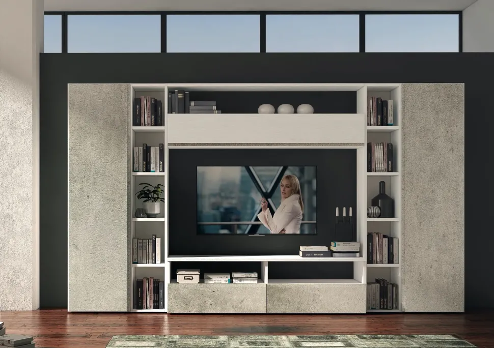 Parete attrezzata in stile moderno Lions linea velvet 101 di Collezione esclusiva in Offerta Outlet