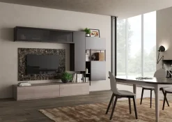 Parete attrezzata in stile moderno Living 576 di Giessegi a prezzo Outlet