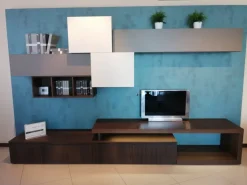 Parete attrezzata in stile moderno Sangiacomo in legno Offerta Outlet