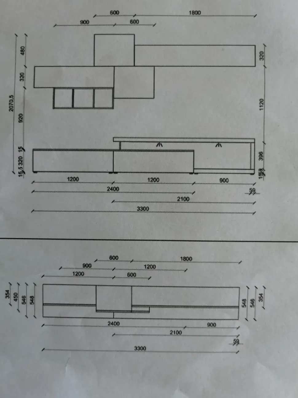Parete attrezzata in stile moderno Sangiacomo in legno Offerta Outlet