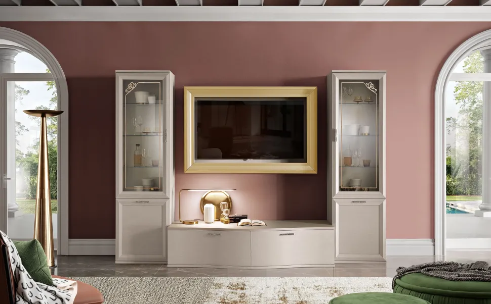 Parete attrezzata Jazz luxury composizione 139 del brand Gierre mobili con un ribasso esclusivo