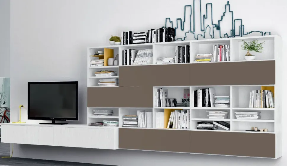 Parete attrezzata L123 di Colombini casa in OFFERTA OUTLET