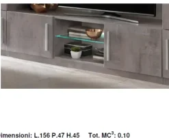 Parete attrezzata Modello greta grigio marmo di Artigianale in OFFERTA OUTLET