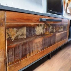 Parete attrezzata Parete soggiorno industrial e legno di Nuovi mondi collection in OFFERTA OUTLET