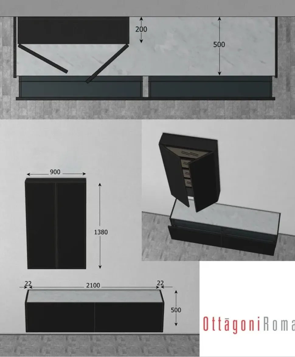 Parete attrezzata Parete dressup dell'azienda Cesar con uno sconto esclusivo