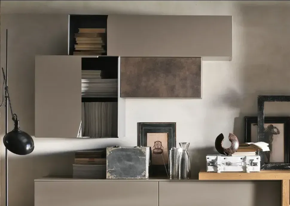 Parete attrezzata Parete attrezzata industrial Nuovi mondi collection in stile moderna a prezzo scontato