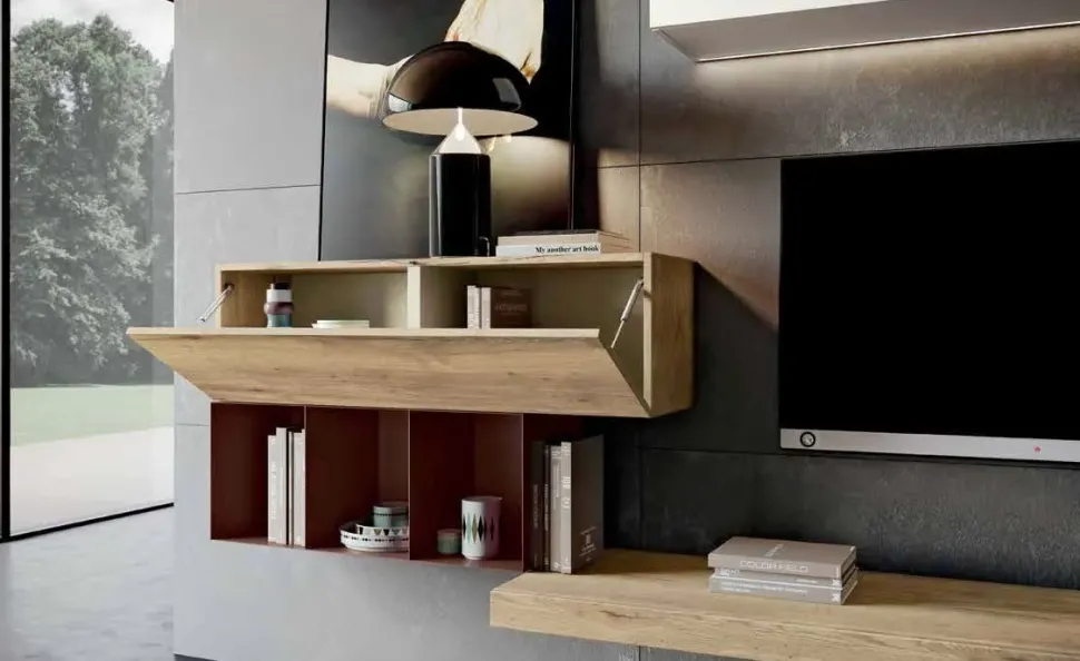 Parete attrezzata Qsm 613 Imab group in stile moderno a prezzo ribassato