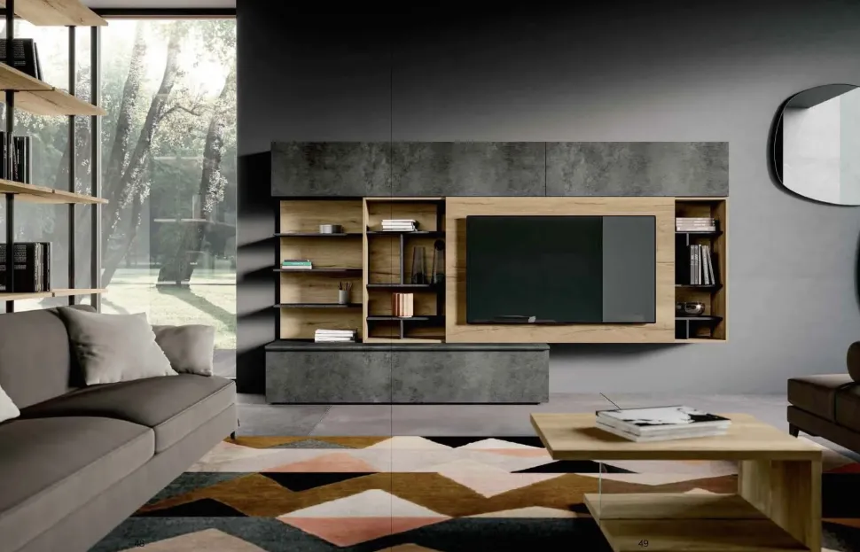 Parete attrezzata Qsm 639 Imab in stile moderno a prezzo scontato