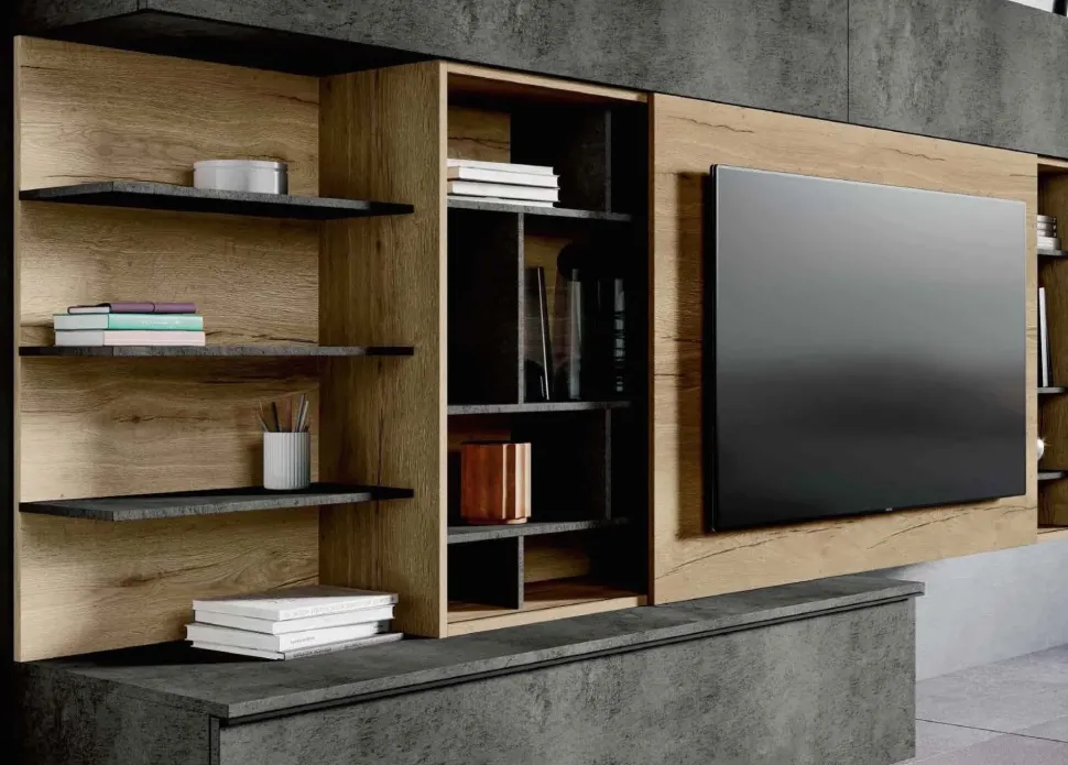 Parete attrezzata Qsm 639 Imab in stile moderno a prezzo scontato