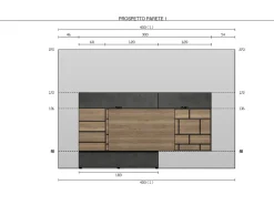 Parete attrezzata Qsm 639 Imab in stile moderno a prezzo scontato