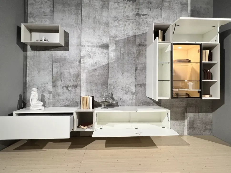 Parete attrezzata Spazio Pianca in stile moderna a prezzo scontato