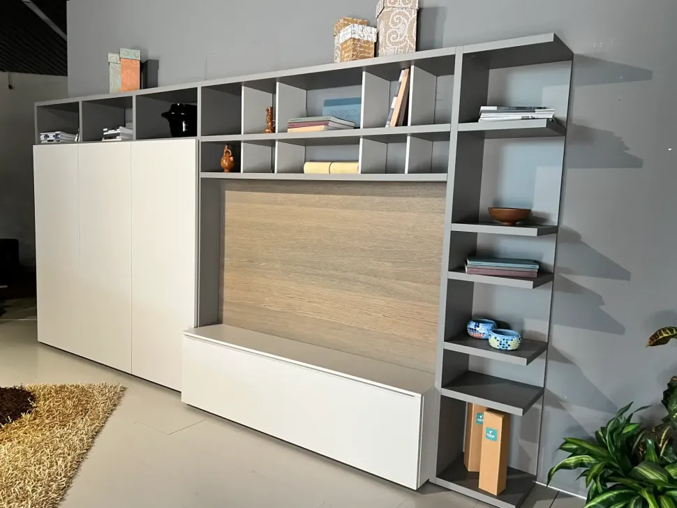 Parete attrezzata Spazioteca Pianca in stile moderna a prezzo scontato