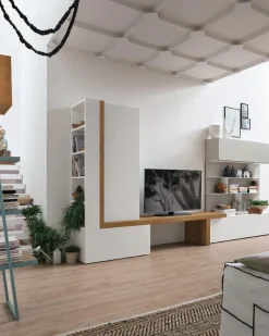 Parete attrezzata Tomasella in laminato materico A077 a prezzo Outlet