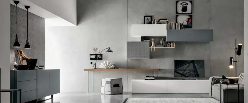 Parete attrezzata Tomasella in laminato materico A054 in Offerta Outlet