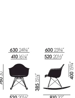 Poltrona con seduta fissa Poltrona eames in plastica rar vitra  Molteni & c in Offerta Outlet