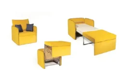 Poltrona letto con seduta fissa Poltrona letto rete singola compact Artigianale in Offerta Outlet