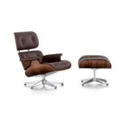 Poltrona relax in Pelle James lounge chair con ottoman A&c in Offerta Outlet