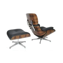 Poltrona relax in Pelle James lounge chair con ottoman A&c in Offerta Outlet