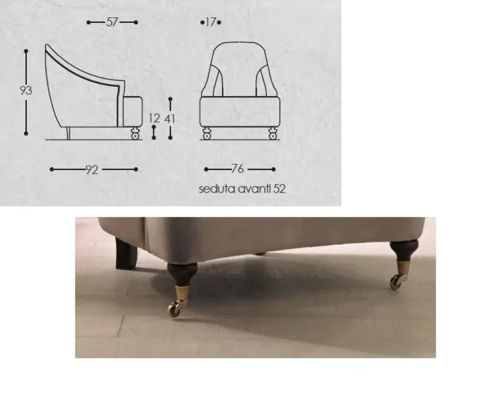 Poltroncina Poltroncina memory velluto a marchio Md work SCONTATA
