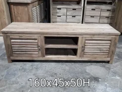 Porta tv per il soggiorno modello Porta tv teak riciclato 160 di Outlet etnico scontato