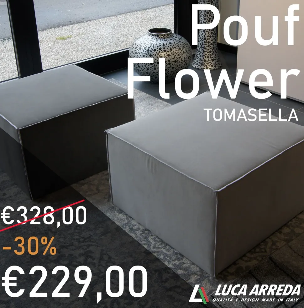 Pouf in tessuto Flower a marchio Tomasella a prezzo ribassato